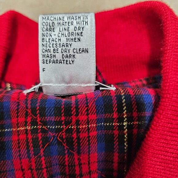 Vintage Women's Janeve Plaid Zip Up Bomber Jacket 100% Cotton Size Large - Picture 7 of 8